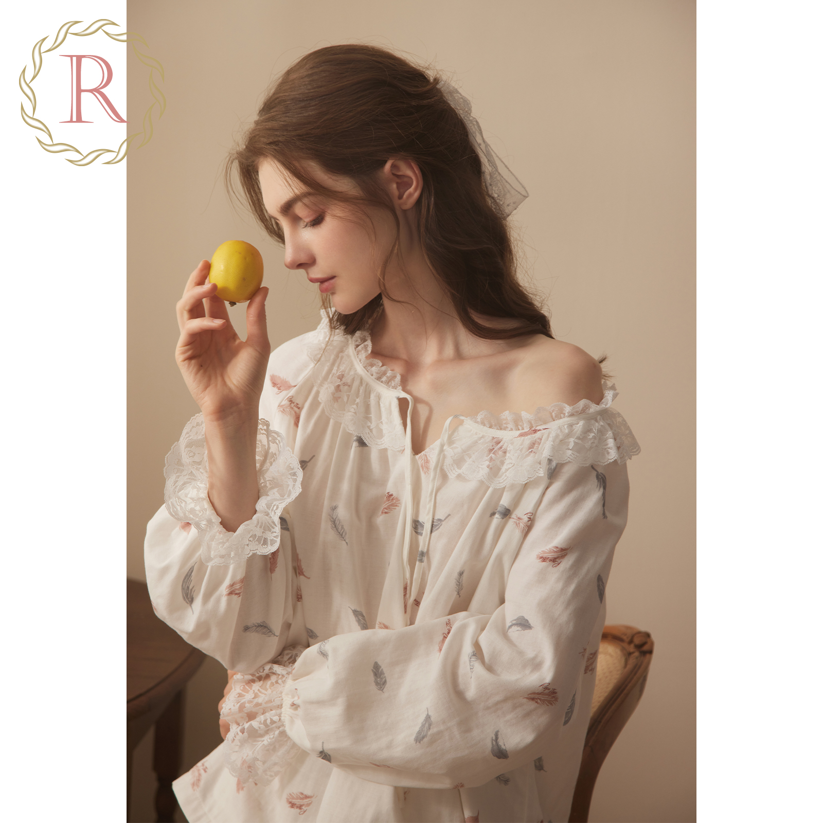 古典宫廷少女宽松棉纱睡衣套装