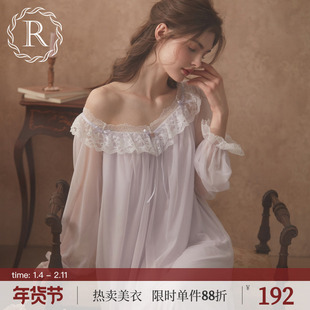 蕾丝性感公主睡衣2025新款 法式 长袖 RoseTree宫廷风睡裙女士春秋季