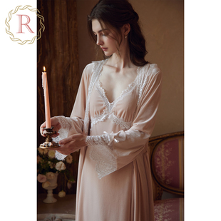 带胸垫 性感高级感睡衣睡袍套装 RoseTree新娘晨袍女秋冬季 丝绒法式