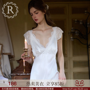 RoseTree吊带睡裙女款夏季法式性感蕾丝仿真丝睡衣2026新款带胸垫