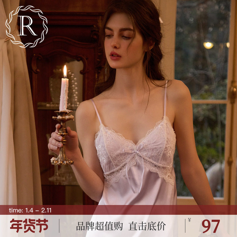 RoseTree性感吊带睡裙女士夏季冰丝蕾丝纯欲风睡衣带胸垫2025新款,女士内衣/男士内衣/家居服,睡裙,淘宝优惠券,粉丝福利购,淘宝优惠卷