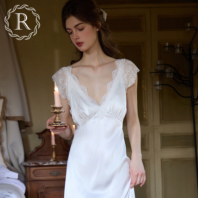 RoseTree法式高级感气质深V缎面