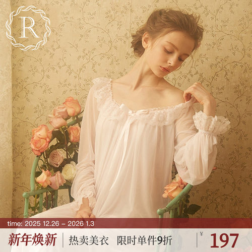 rosetree宫廷睡裙复古蕾丝家居服