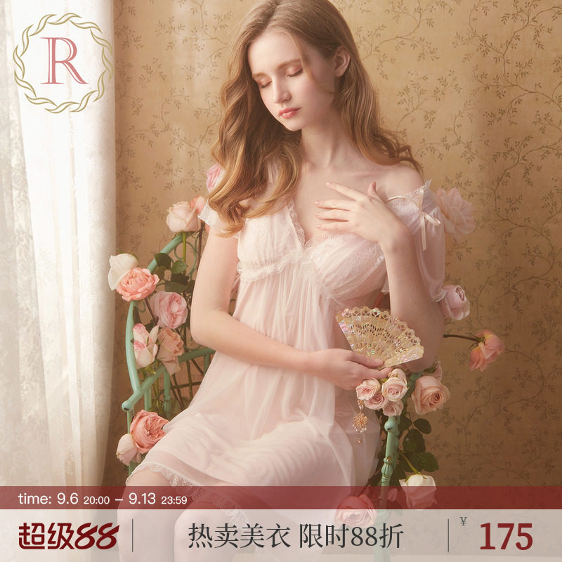 rosetree夏日梦幻蕾丝柔纱睡裙图片