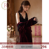 丝绒高级感小众红色婚礼睡袍睡衣套装 RoseTree新娘晨袍女款 秋冬季