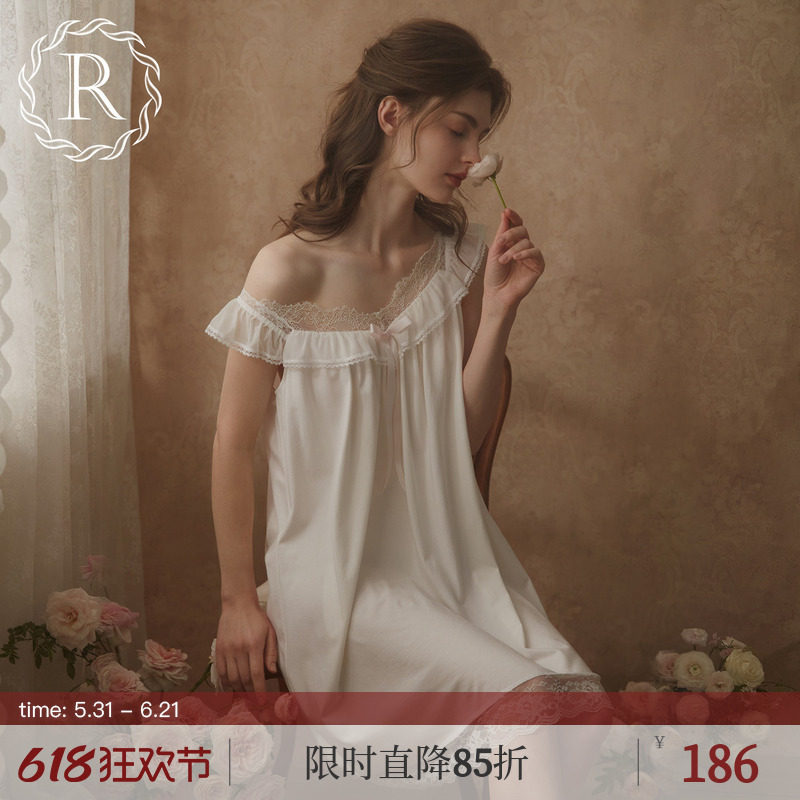 RoseTree宫廷风吊带睡裙女夏季无袖高级感短睡裙甜美可爱2026新款