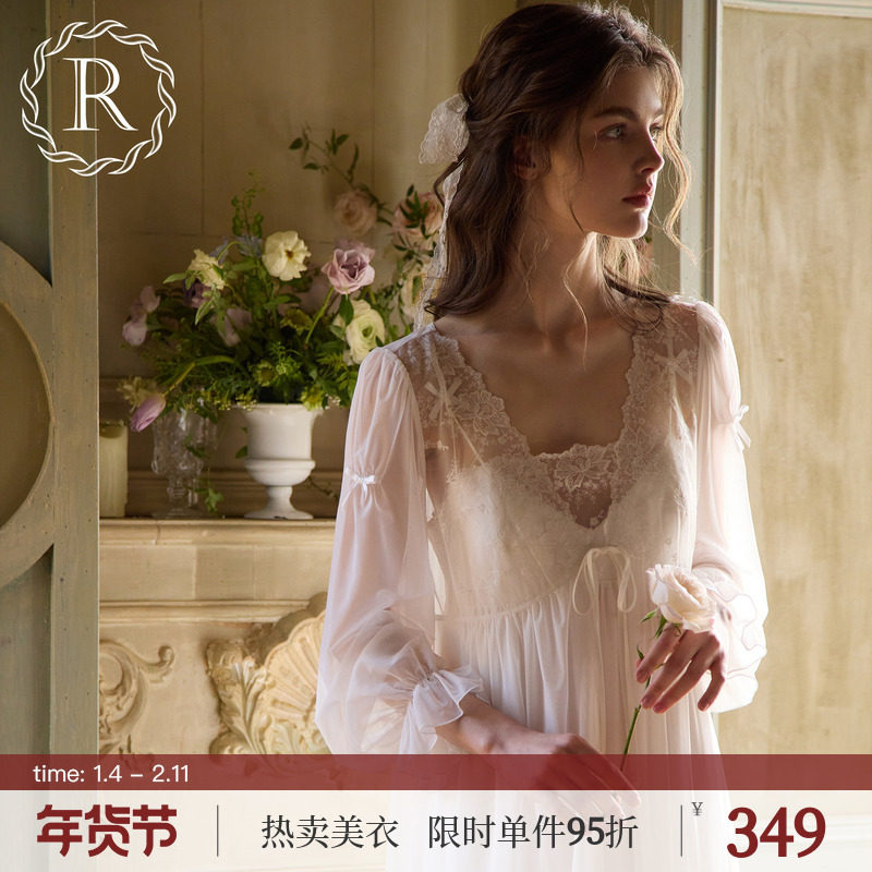 RoseTree新娘晨袍女春秋季法式蕾丝吊带睡裙睡袍两件套高级感睡衣,女士内衣/男士内衣/家居服,睡衣/家居服套装,淘宝优惠券,粉丝福利购,淘宝优惠卷