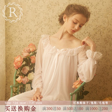 RoseTree宫廷睡裙春秋法式蕾丝家居服公主风高级感性感睡衣女长袖
