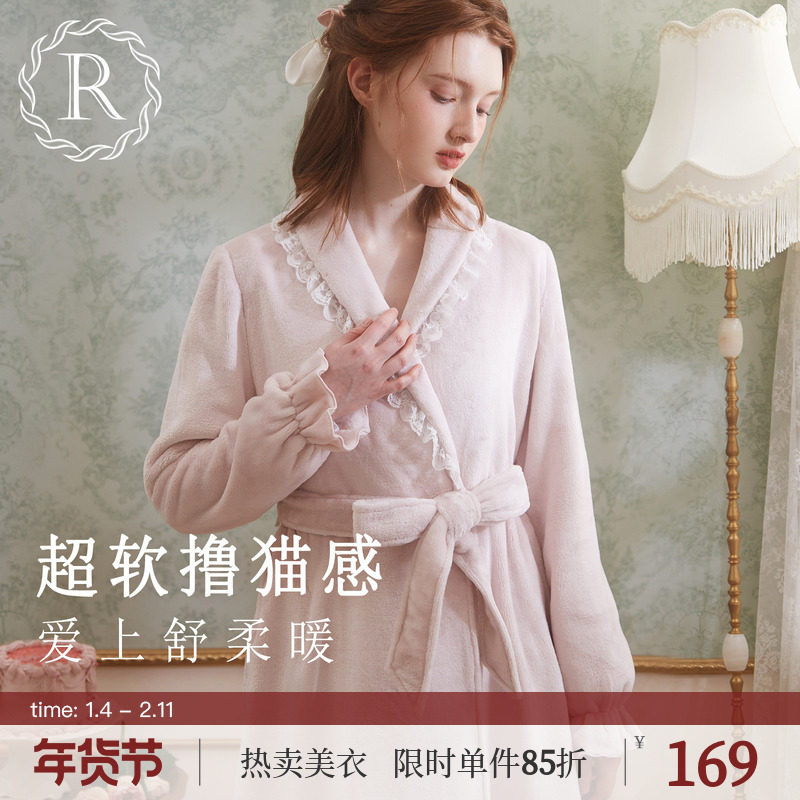 RoseTree珊瑚绒睡袍女冬季法式高级感加绒加厚睡衣法兰绒浴袍浴衣,女士内衣/男士内衣/家居服,睡袍/浴袍,淘宝优惠券,粉丝福利购,淘宝优惠卷