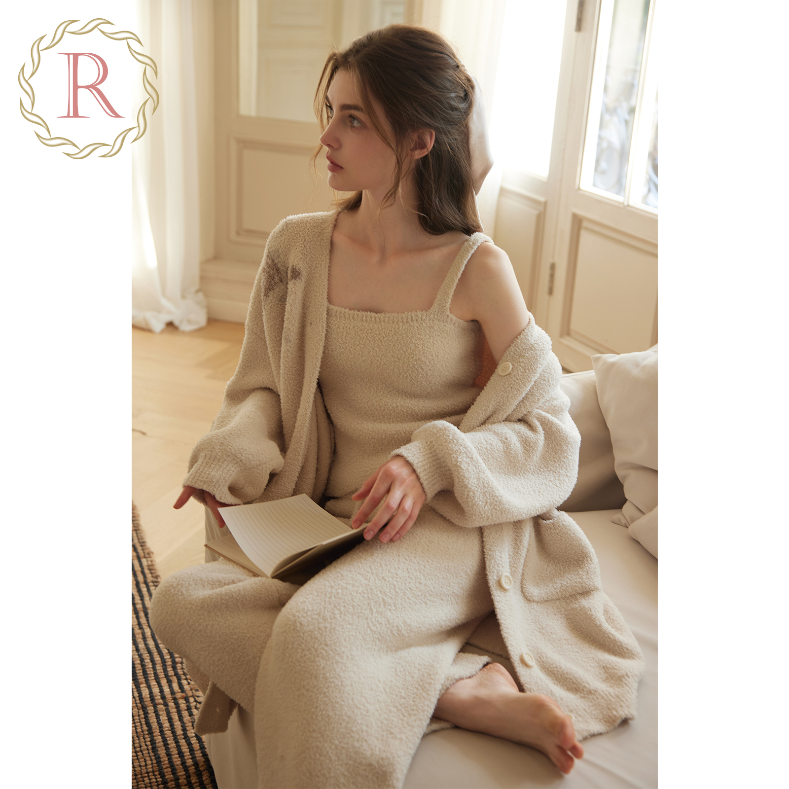 慵懒性感自然风家居服三件套