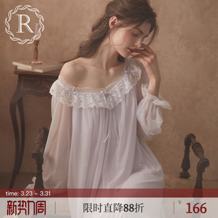 蕾丝性感公主睡衣2026新款 法式 长袖 RoseTree宫廷风睡裙女士春秋季