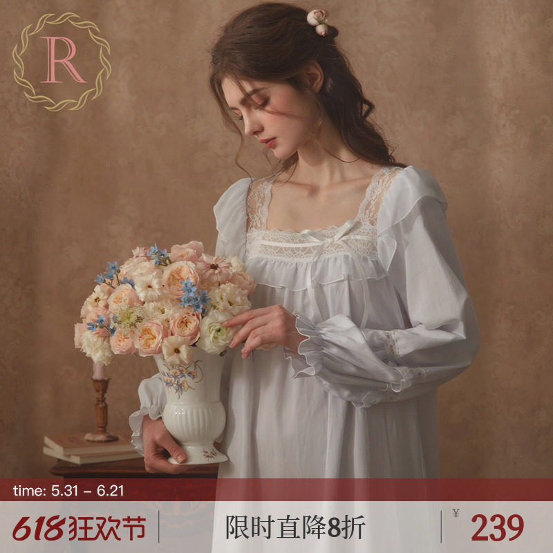 RoseTree法式宫廷睡衣女春秋季长袖长款独特绝美高级感公主风睡裙