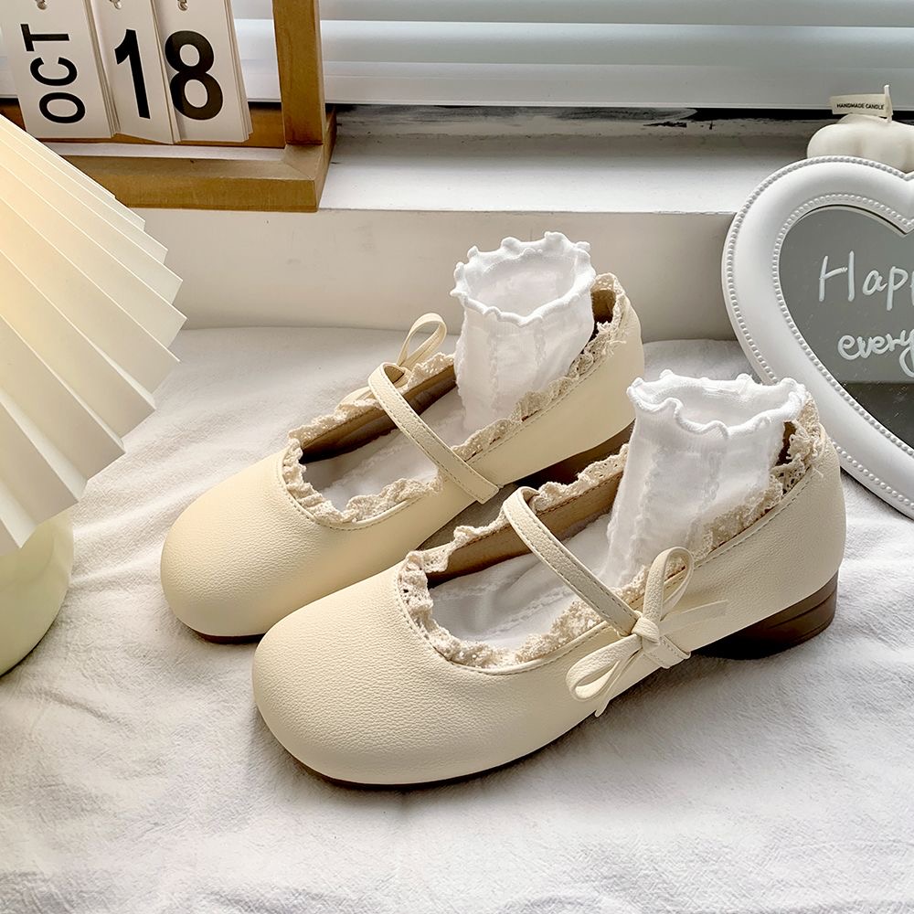 法式低跟玛丽珍单鞋女2025新款春夏配裙子晚晚鞋浅口洛丽塔小皮鞋