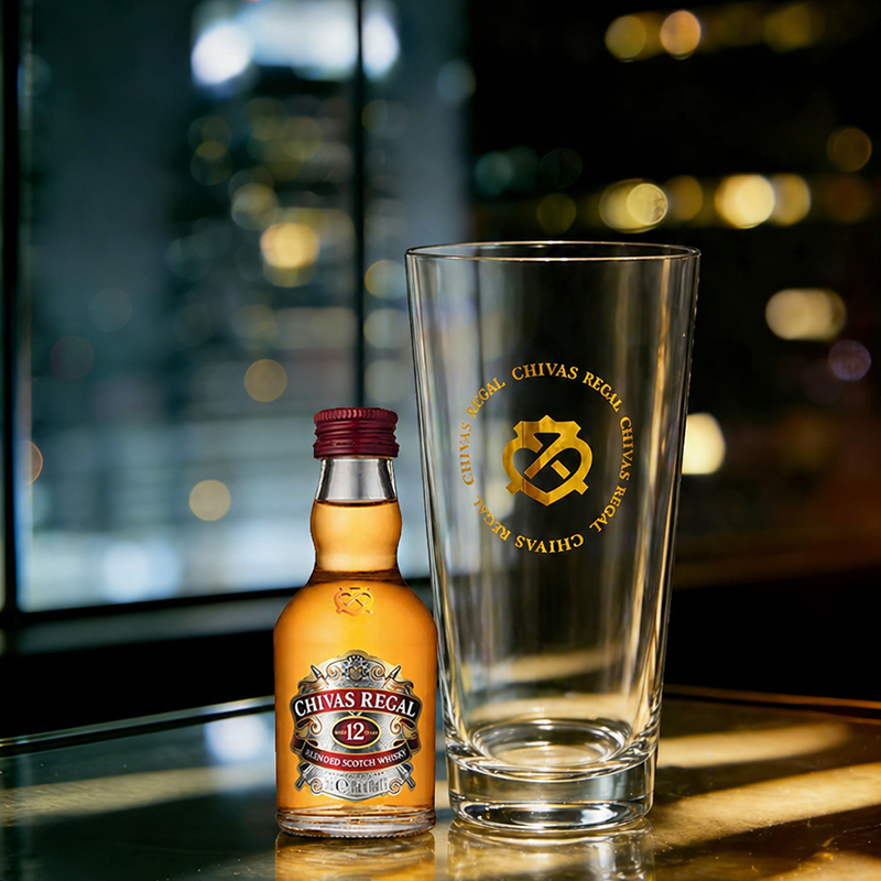 【官方旗舰】芝华士12年酒伴50ml+金色logo高杯