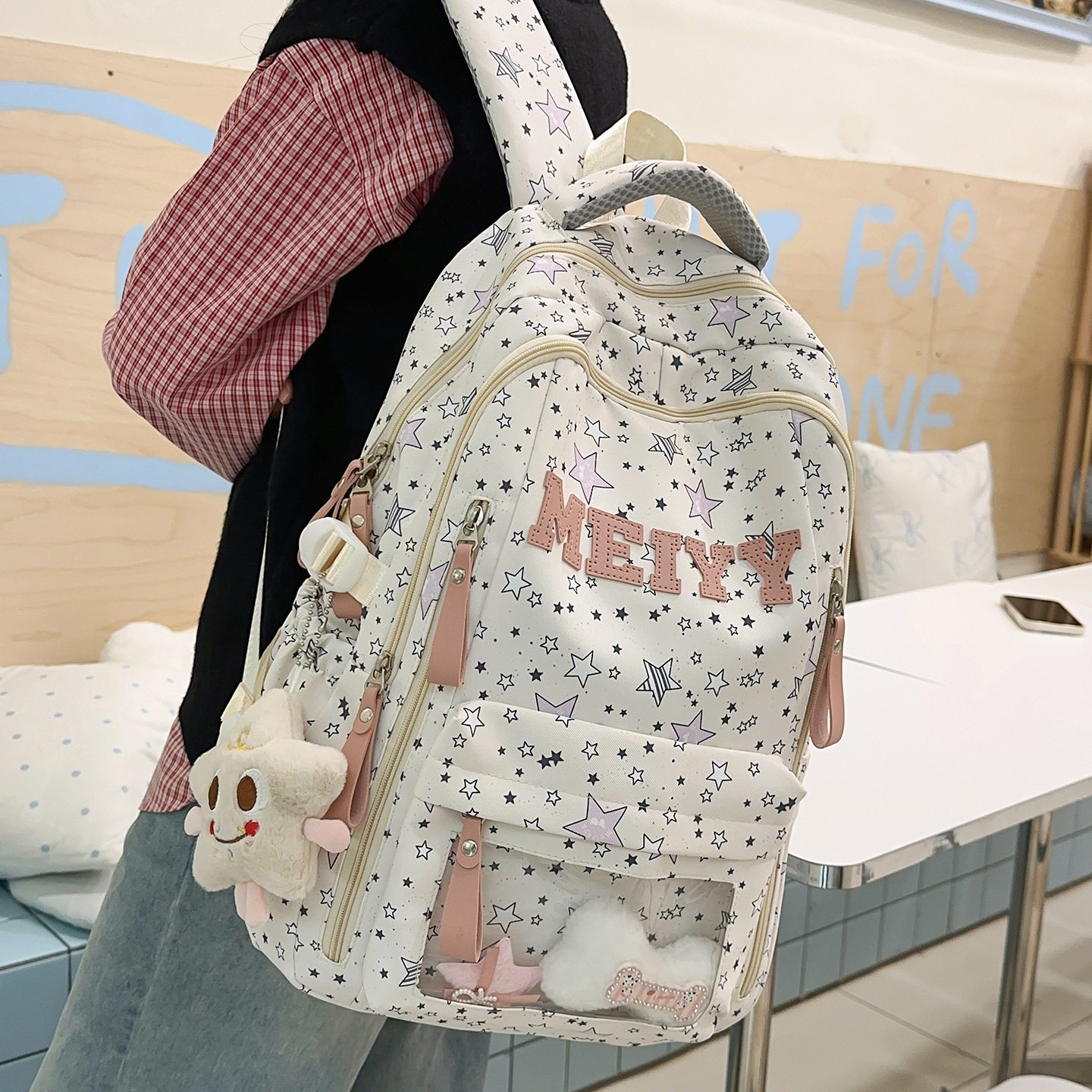 书包初中女生ins小众小学生2025新款书包女轻便高颜值大容量书包,箱包皮具/热销女包/男包,双肩背包,淘宝优惠券,粉丝福利购,淘宝优惠卷