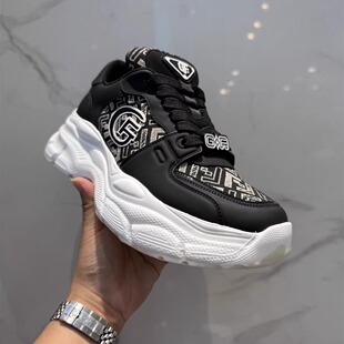 GF品牌男鞋2025秋季新款个性时尚拼接休闲鞋厚底增高舒适运动鞋男
