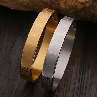 结缘钛钢雨宝财富手镯佛说雨宝陀罗尼经咒语镯子情侣经文手环饰品