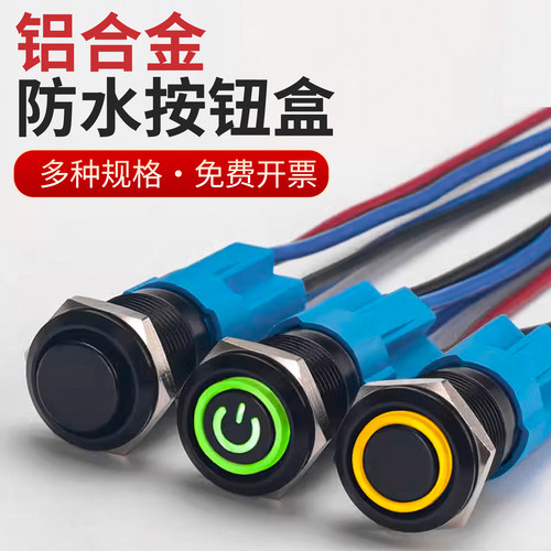 氧化黑色金属按钮开关防水