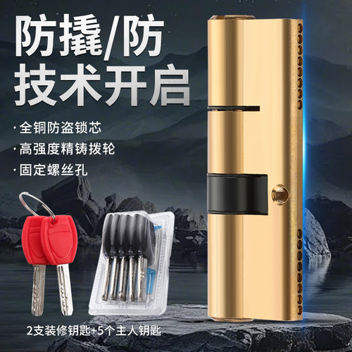 防盗门全铜锁芯纯铜用弹子AB锁心