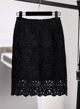 蕾丝半身裙2025秋季高腰中长款气质优雅轻熟风修身显瘦包臀中裙女