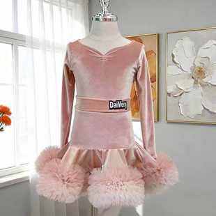 女童拉丁舞练功服少儿2025新款秋冬季网红训练套装高端表演出服