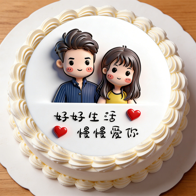 情人节糯米纸烘焙装饰520七夕3D卡通图糖纸打印定制数码蛋糕包邮