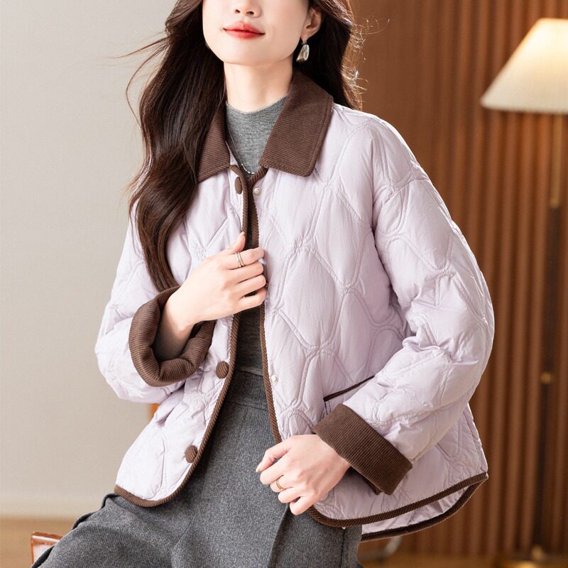 百搭短款翻领口袋羽绒服保暖