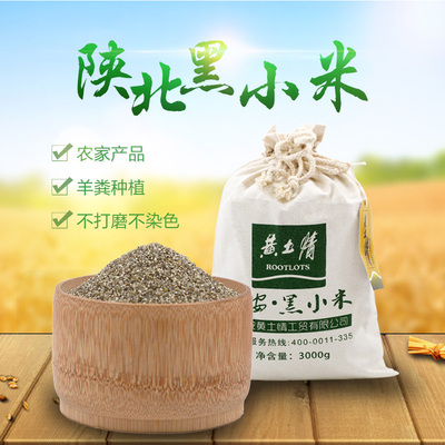 黄土情粗布袋装黑小米3000g