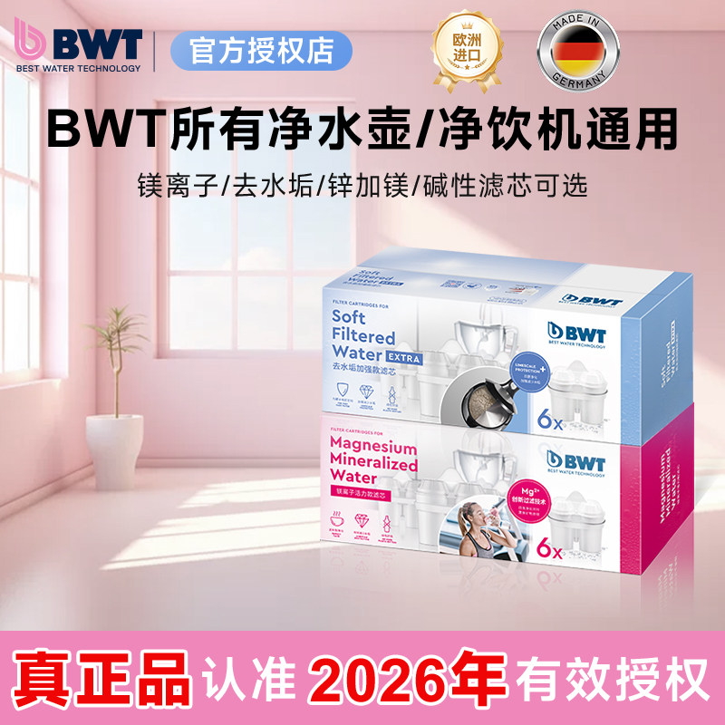 德国BWT倍世滤芯净水器家用净水壶厨房滤水壶过滤去水垢通用正品