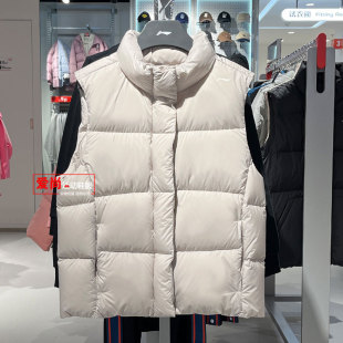 李宁女子宽松90%鸭绒健身系列羽绒马甲2026冬季新品上衣AMRW052