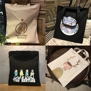 帆布袋定做图案单肩棉布袋环保手提购物袋帆布包定制加急印logo