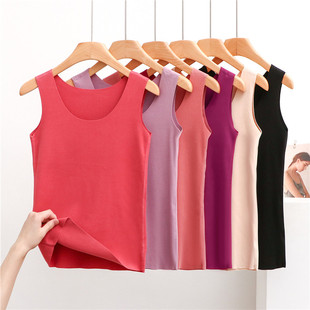 双面绒背心女秋冬德绒自发热保暖吊带无痕修身 内搭上衣 纯棉打底衫