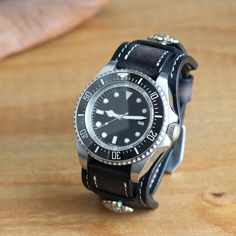 禹匠手工真皮针扣表带复古力洛克