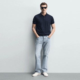 男装 时尚 轻薄修身 柜329 针织POLO衫 新品 直筒短袖 3920594 ZA夏季