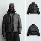 男装 2025冬季 新品 保暖加厚立领宽松皮革效果棉服夹克外套6985450