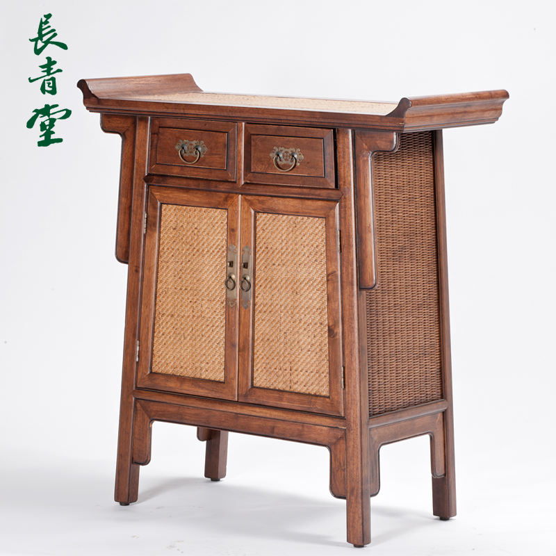 长青堂藤编供桌佛台柜子靠墙客厅