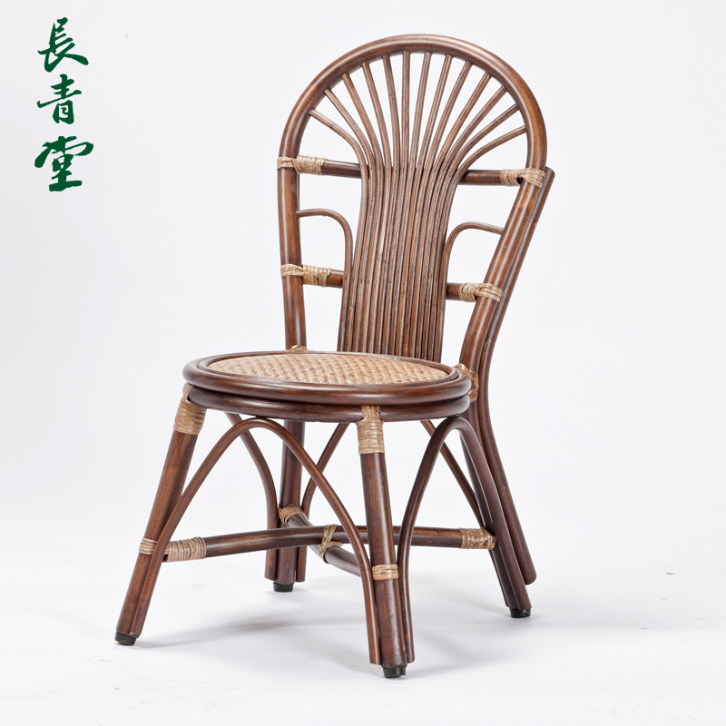 长青堂 藤编儿童藤椅 家用小孩学习椅写字椅靠背椅宝宝吃饭小椅子