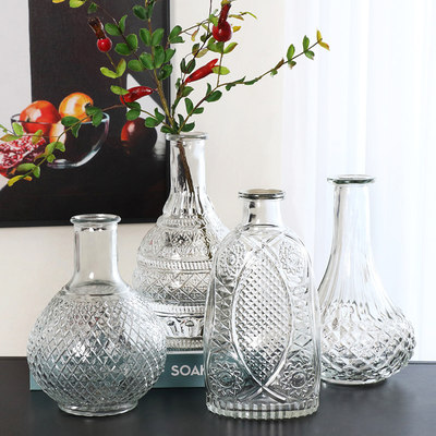创意简约花瓶摆件客厅玻璃透明