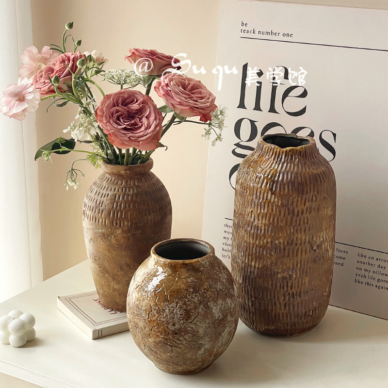 景德镇侘寂风复古怀旧陶瓷花瓶