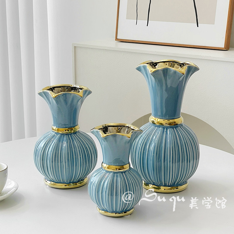 小清新陶瓷花瓶创意时尚简约现代客厅餐桌电视柜干花插花摆件法式,鲜花速递/花卉仿真/绿植园艺,花瓶,淘宝优惠券,粉丝福利购,淘宝优惠卷