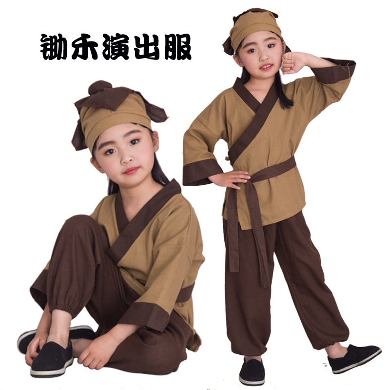 儿童书童汉服套装改良装春秋款小和尚男女幼儿小药童锄禾宝宝