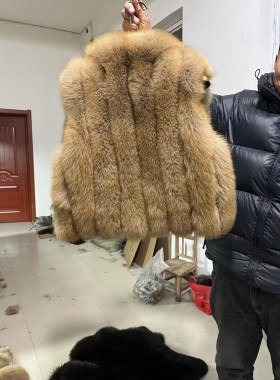 2025新款进口整皮狐狸毛中长款时尚显瘦皮草外套女年轻款裘皮一体