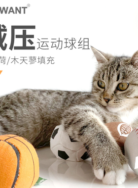 CATWANT猫咪玩具球猫薄荷木天蓼玩具自嗨解闷运动球系列四个装