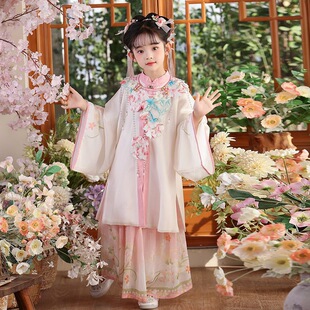 女童汉服2025新款夏季薄款明制簪花儿童高端超仙女孩古风摄影古装