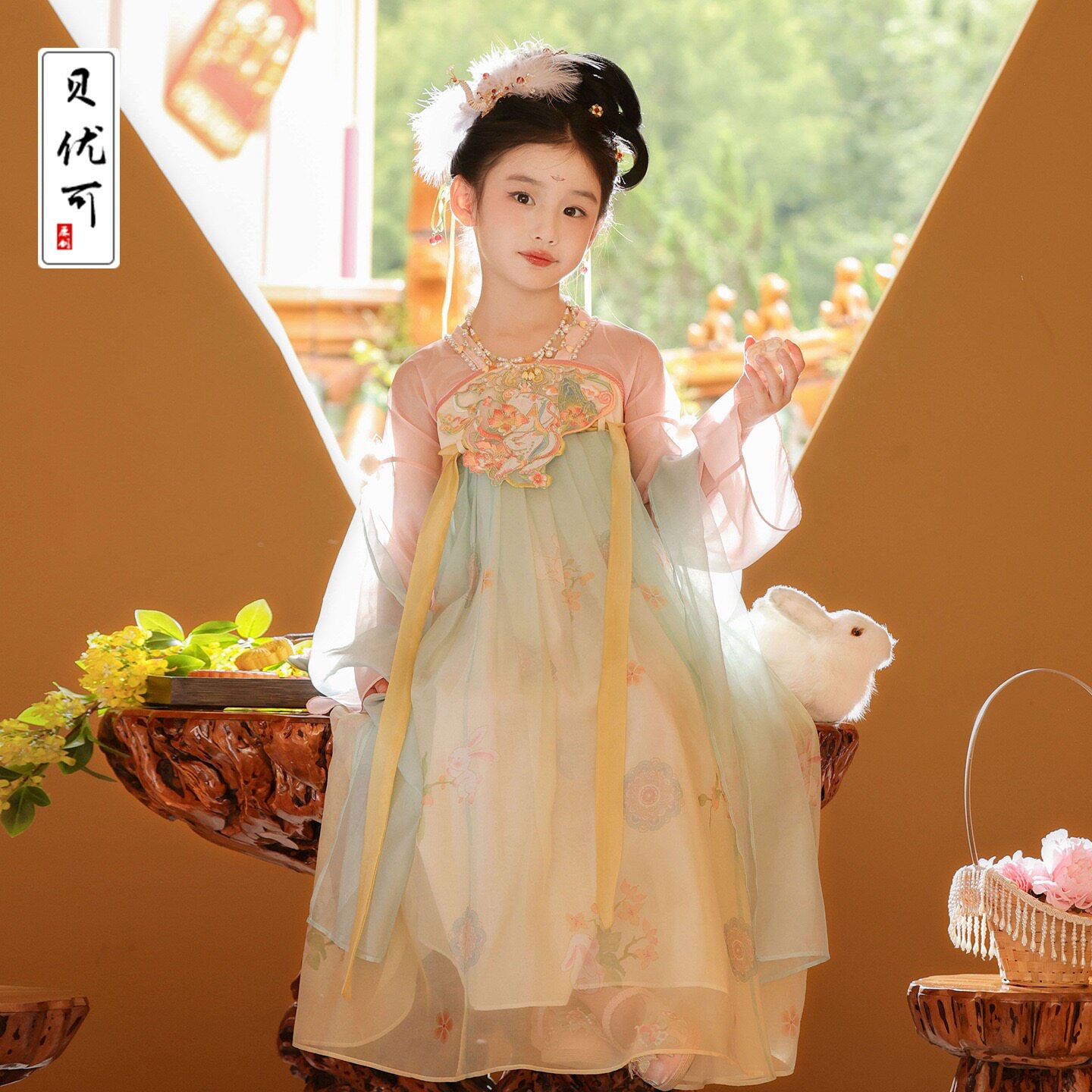 2025贝优可秋款新品连衣裙中国风古风古装刺绣可爱裙超仙女童汉服