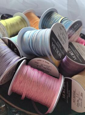 日本进口4mm木马MOKUBA细闪薄丝带手工diy发夹小蝴蝶结包夹宠物夹