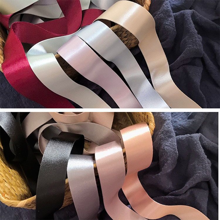 日本进口双层筒带水润光泽丝滑缎织带手工diy饰品蝴蝶结包装材料