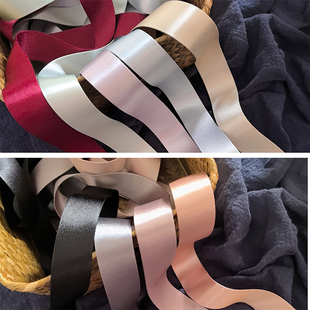 日本进口双层筒带水润光泽丝滑缎织带手工diy饰品蝴蝶结包装 材料