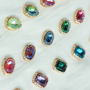 鸟巢镶嵌幻影大宝石方形水滴椭圆形手工diy饰品蝴蝶结装饰钻石