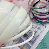 布妮 韩国进口奶白色弧形发箍好韧性耐用手工diy包布发箍制作辅料
